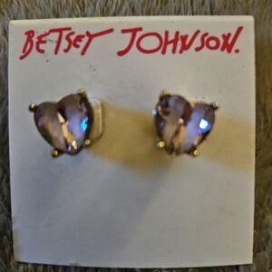 Betsey Johnson Pink Heart Earrings